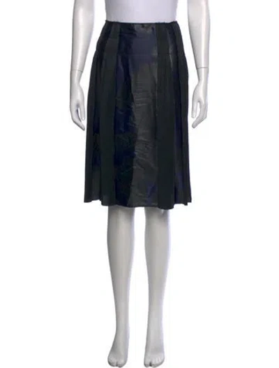 Pre-owned Bottega Veneta Pleated Accents Knee-length Skirt In Blue