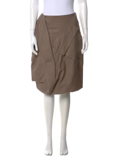 Pre-owned Bottega Veneta Pleated Accents Knee-length Skirt In Neutral