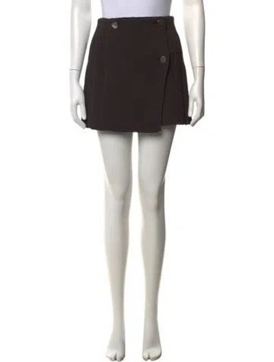 Pre-owned Bottega Veneta Pleated Accents Mini Skirt In Brown