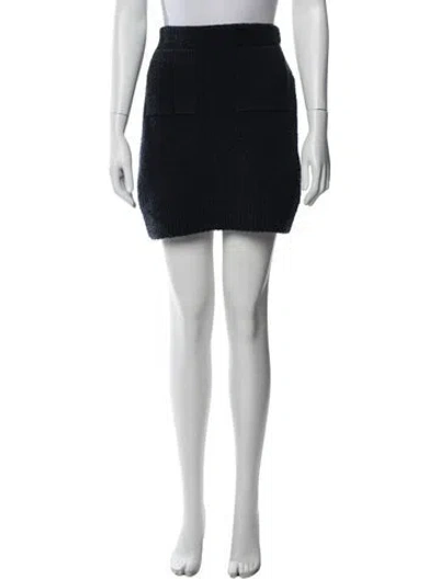 Pre-owned Bottega Veneta Pleated Accents Mini Skirt W/ Tags In Blue