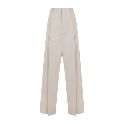 Bottega Veneta Pleated Detail Tailored Trousers In Beige