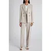 Bottega Veneta Pleated High Waist Tapered Trousers In Neutral