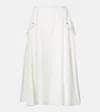 Bottega Veneta Flared High Waist Skirt With Metal Button In White