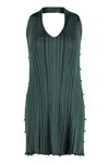 Bottega Veneta Women Bottle Green Polyester Blend Mini Dress In Green