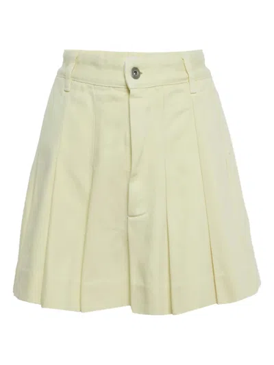 Pre-owned Bottega Veneta Pleated Mini Skirt In Yellow