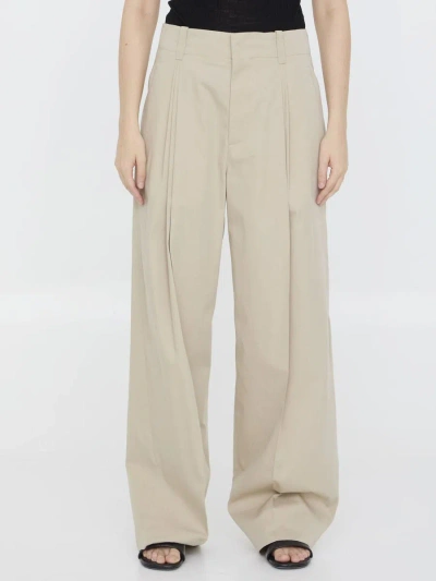 Bottega Veneta Pleated Pants In Beige