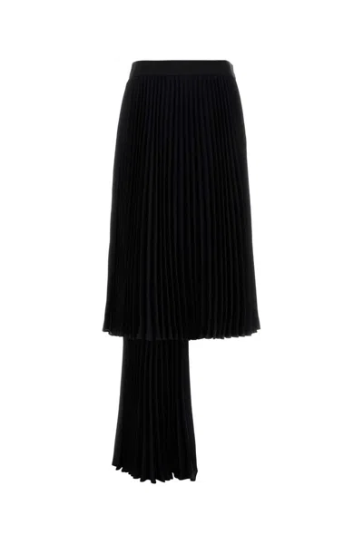 Bottega Veneta Pleated Polyester Skirt In Black
