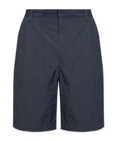 Bottega Veneta Pleated Shorts In Blue