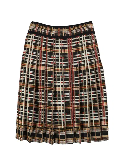 Pre-owned Bottega Veneta Pleated Skirt In Black
