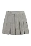 Bottega Veneta Burgundy Leather Mini Skirt In Brown