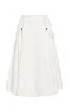 Bottega Veneta Flared High Waist Skirt With Metal Button