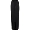 Bottega Veneta Pleated Viscose & Mulberry Silk Twill Straight Leg Trousers In 1000 Black