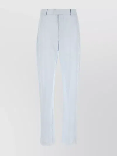 BOTTEGA VENETA PLEATED VISCOSE TWILL TROUSERS WITH STREAMLINED SILHOUETTE