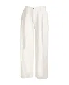 Bottega Veneta White Pleated Denim Trousers In White