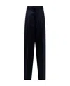 Bottega Veneta Pleated Wool Twill Trousers In Black