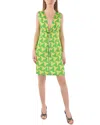 Bottega Veneta Parachute Silk Wavy Triangle Print Dress In Yellow