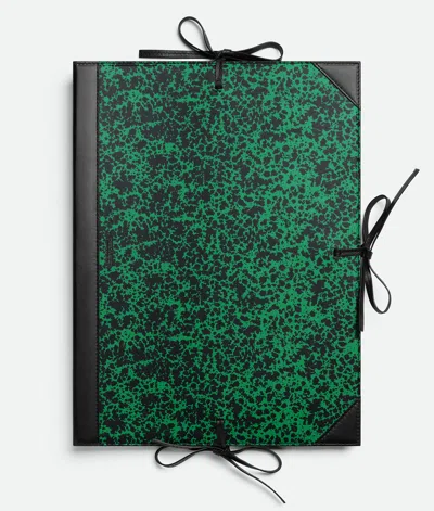 Bottega Veneta Student Folder In Black/parakeet
