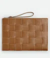 Bottega Veneta Large Cassette Pouch In Brown