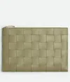 Bottega Veneta Bottega  Veneta Large Cassette Flat Pouch In Green