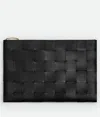 Bottega Veneta Bottega  Veneta Large Cassette Flat Pouch In Noir