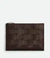 Bottega Veneta Pochette Plate Cassette Moyen Format In Brown