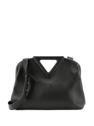 Pre-owned Bottega Veneta Point Leather Medium Shoulder Bag In Green