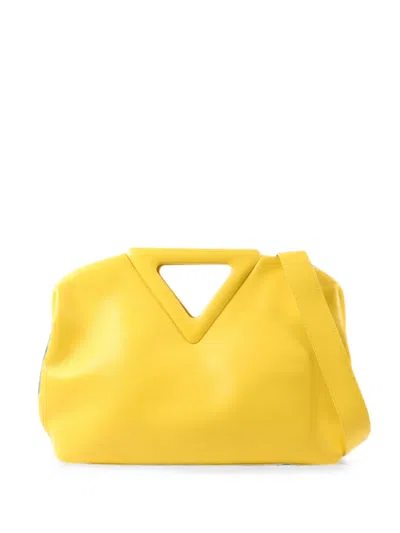 Pre-owned Bottega Veneta Point Leather Tote Bag In Yellow