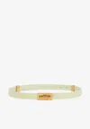 Bottega Veneta Point Lock Calf Leather Belt In Lemon