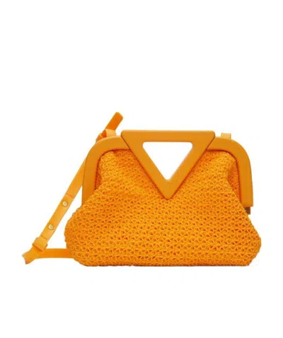 Bottega Veneta Point Woven Crossbody Bag In Orange
