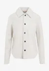 Bottega Veneta Pointed-collar Shearling Jacket In White