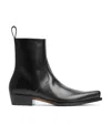 Bottega Veneta Pointed-toe Leather Boots In Black