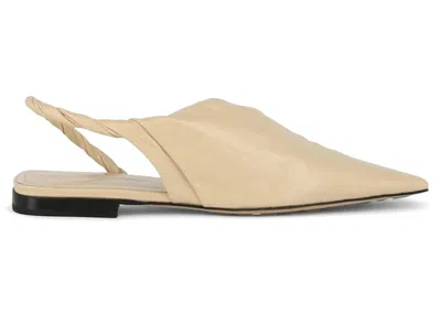 Pre-owned Bottega Veneta Pointed Toe Slingback Flats (women's) Sneakers In Beige
