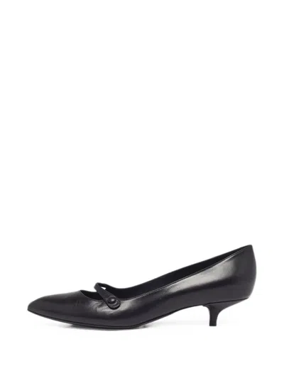 Pre-owned Bottega Veneta Pointed-toe Mary Jane Pumps In Black