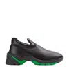 Bottega Veneta Polished-finish Ridged-sole Sneakers In Black