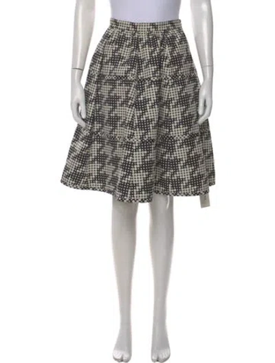 Pre-owned Bottega Veneta Polka Dot Print Midi Length Skirt In Black