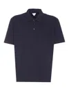 Bottega Veneta Short Sleeve Cotton Polo Shirt In Azul