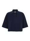 Bottega Veneta Cotton Pique Polo Shirt In Blu