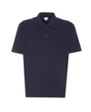 Bottega Veneta Blue Polo With Classic Collar And Embroidered Logo On The Front In Tone On Tone Cotto In Blue