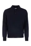 Bottega Veneta Long-sleeved Polo Neck Wool Sweater In Blue