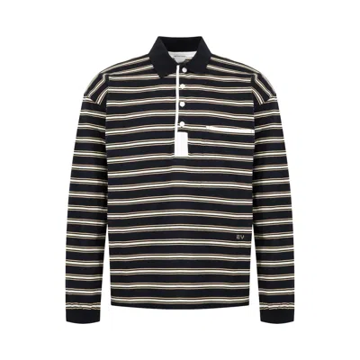 Pre-owned Bottega Veneta Polo 'blue/brunel/chalk' | Men's Size S
