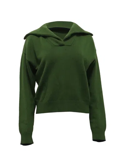 Pre-owned Bottega Veneta Polo-collar Sweater In Green