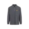 Bottega Veneta Mens Dark Grey Melange Melange Long-sleeve Cotton Polo Top Xl In Gray