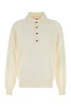 Bottega Veneta Polo In Cashmere Avorio Uomo In Neutral