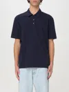 Bottega Veneta Blue Polo With Classic Collar And Embroidered Logo On The Front In Tone On Tone Cotto In Blue