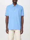 Bottega Veneta Polo Shirt With Ribbed Collar And Short Sleeves In Blue
