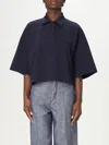 Bottega Veneta Cotton Pique Polo Shirt In Blau