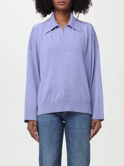 Bottega Veneta Polo Shirt In Wool In Lilla