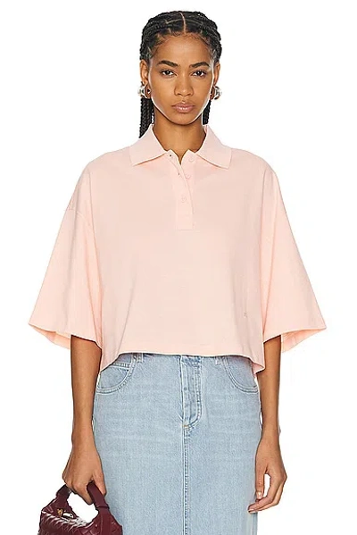 Bottega Veneta Polo Top In Powder Pink