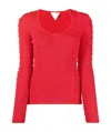 Bottega Veneta Women Red Cotton Sweater