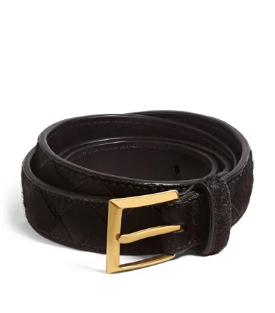 Bottega Veneta Pony Hair Solo Belt In Brown